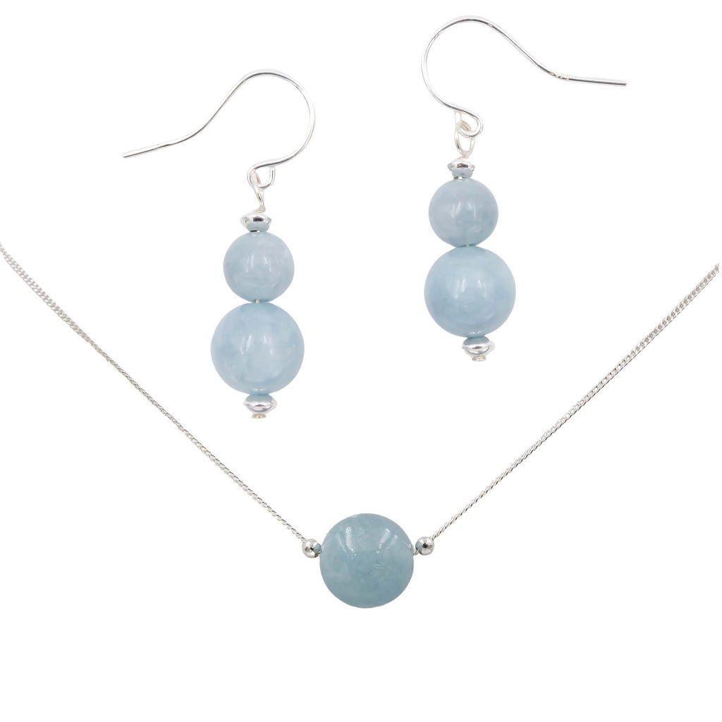 Blue Sky Aquamarine ~ Necklace & Earrings Set