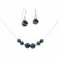 Azurite Earth Solitaires ~ Necklace & Earrings Set