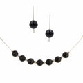 Black & Silver ~ Necklace & Earrings Set
