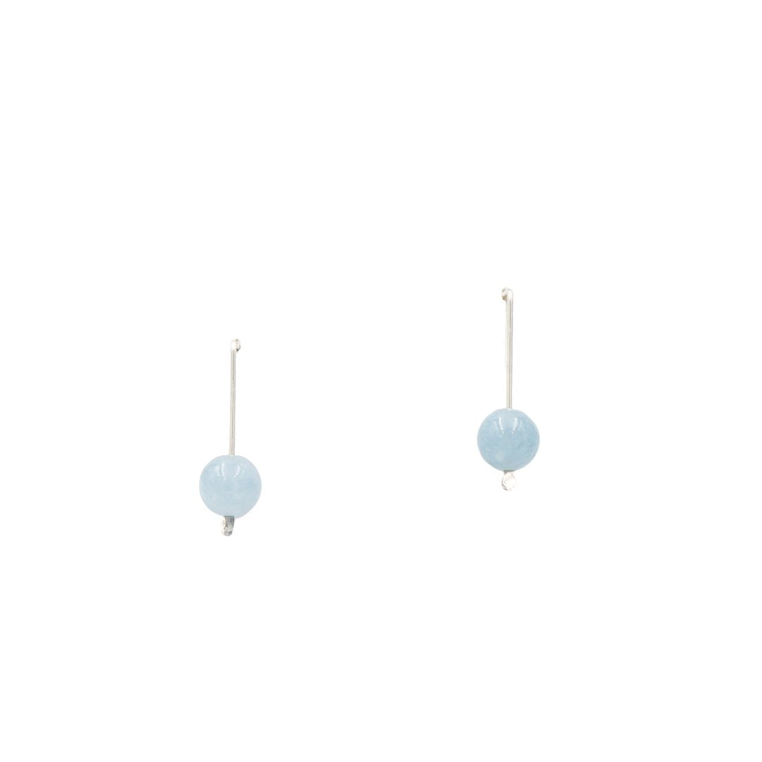 Aquamarine Hammered Silver Sticks