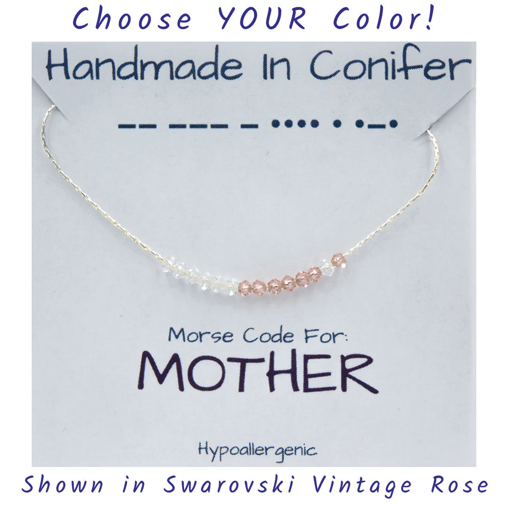 Mother Morse Code Sterling Silver Necklace