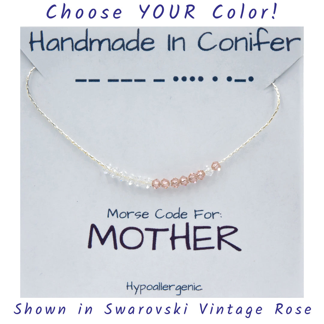Mother Morse Code Sterling Silver Necklace