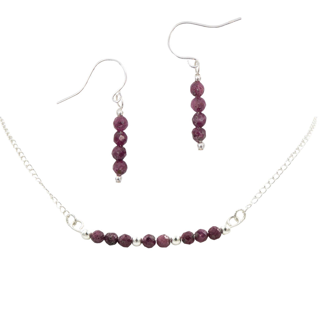 Red Raspberries ~ Ruby Necklace & Earrings Set