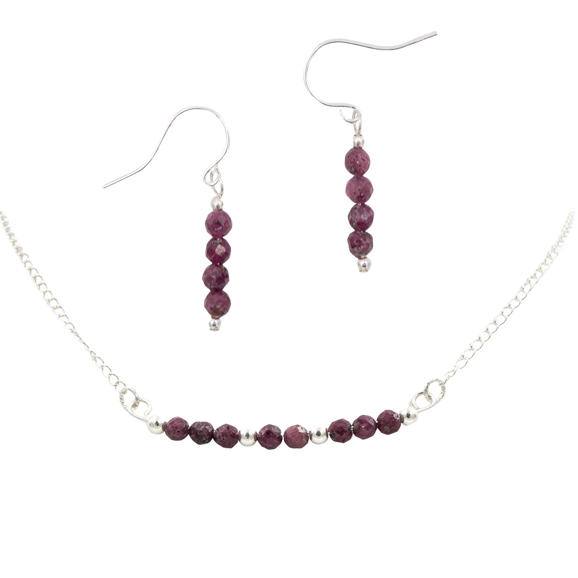 Red Raspberries ~ Ruby Necklace & Earrings Set