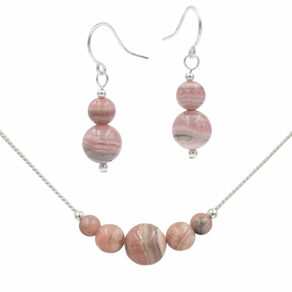 Rhodochrosite ~ Necklace & Earrings Set