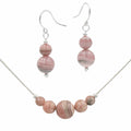 Rhodochrosite ~ Necklace & Earrings Set
