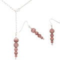 Rhodochrosite Pendulums Necklace & Earring Set