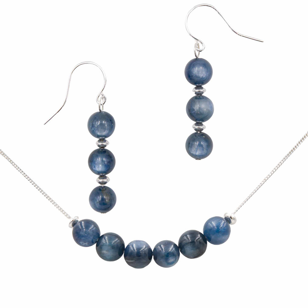 Stacked Kyanite Necklace & Earrings Set