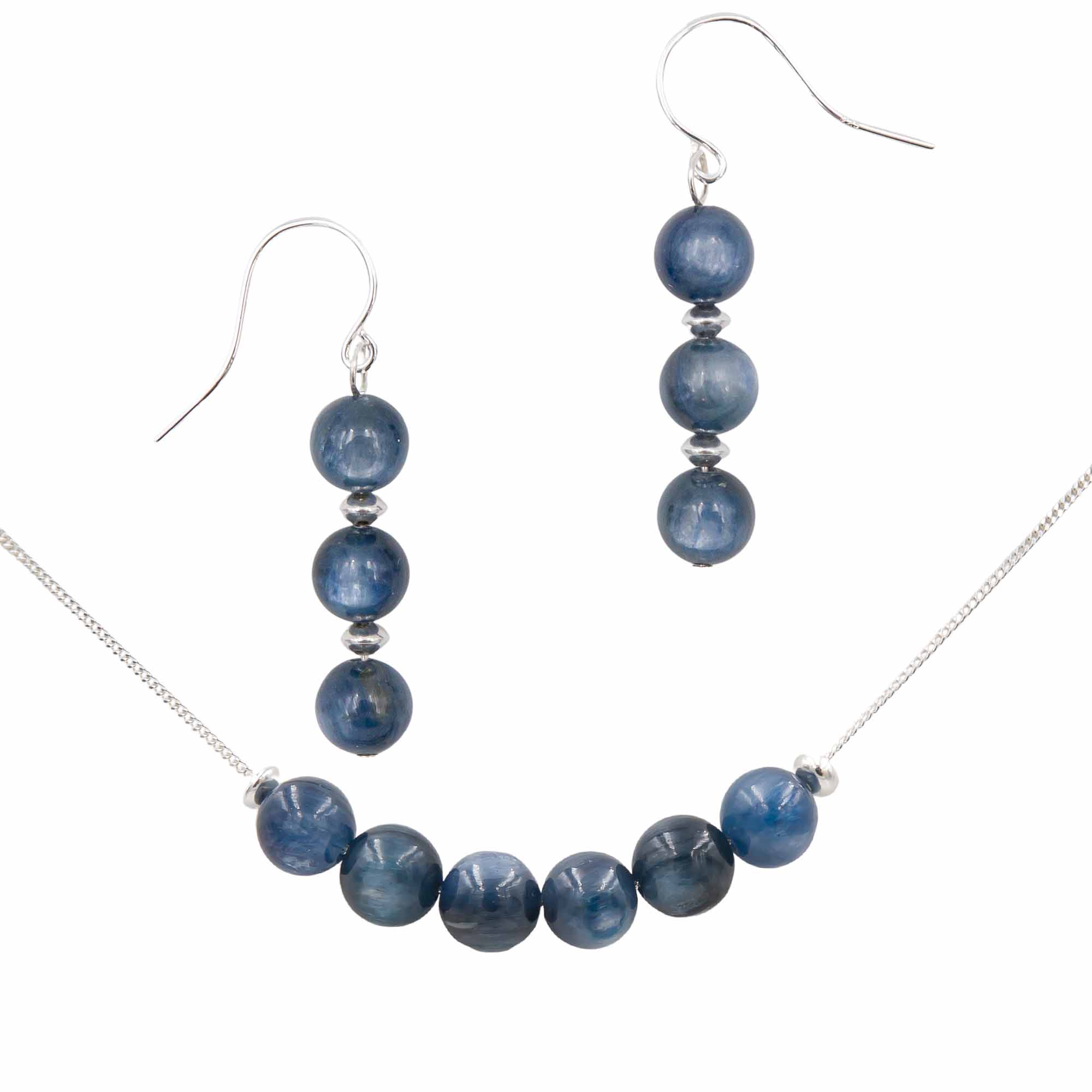 Stacked Kyanite Necklace & Earrings Set