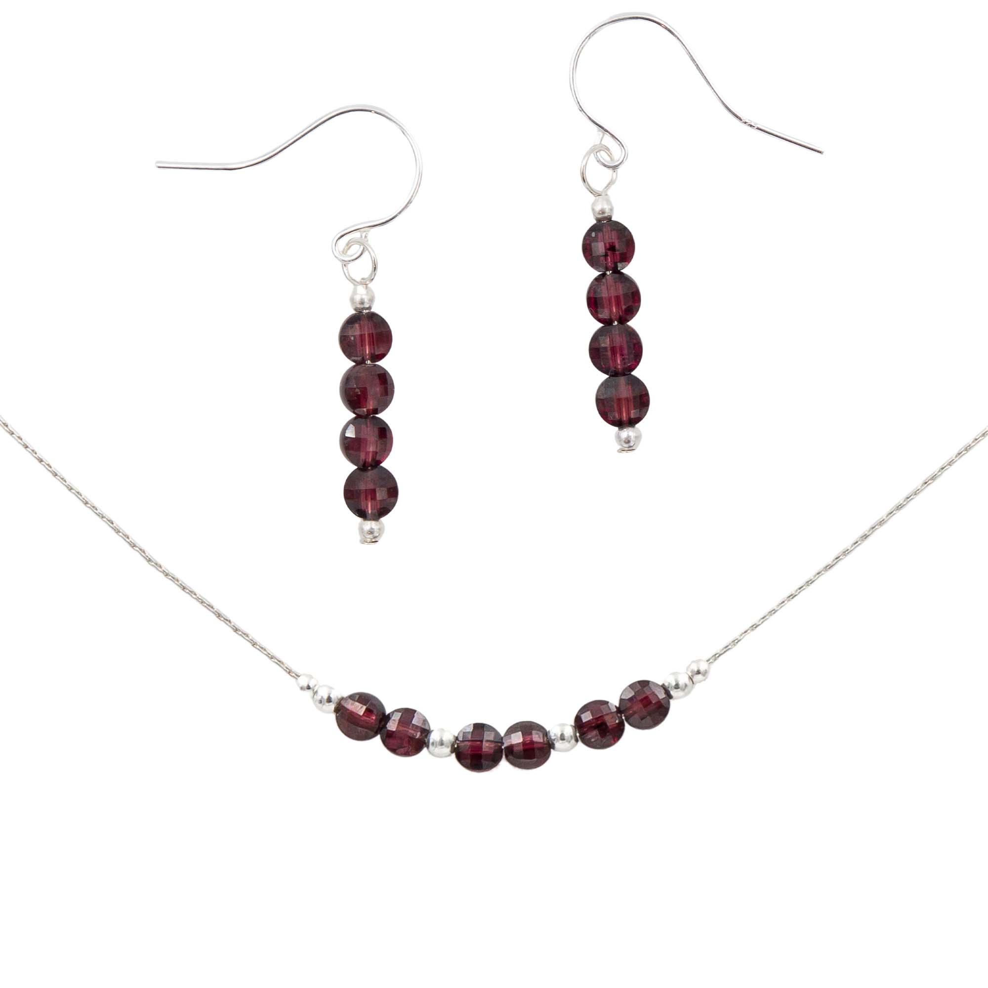 Sparkling Garnets ~ Necklace & Earrings Set