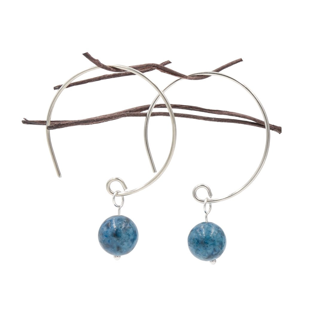 Denim Lapis Hoop Curves