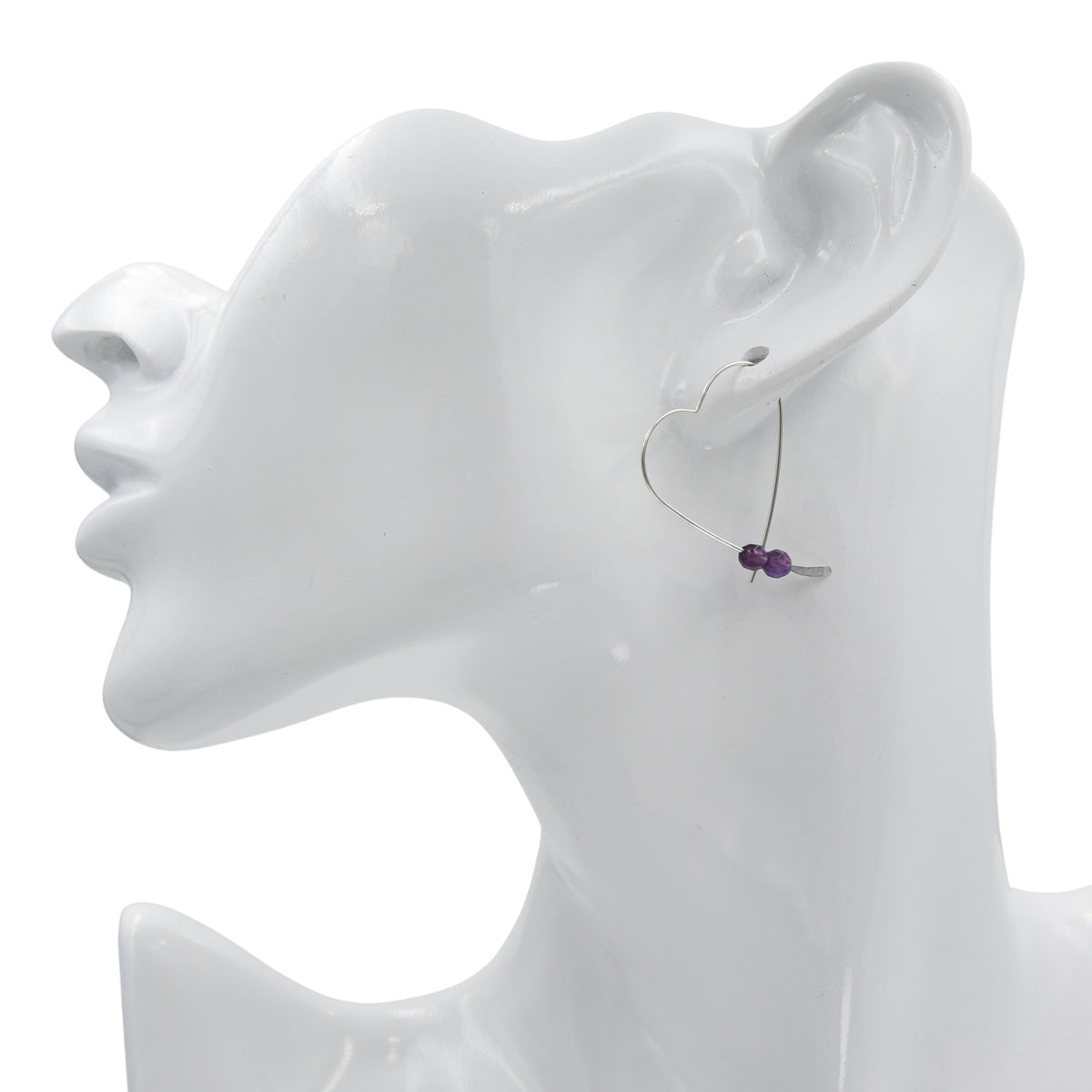 Artistic Amethyst Hearts