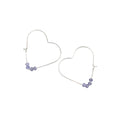 Tanzanite Heart Hoops