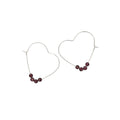 Garnet Heart Hoops
