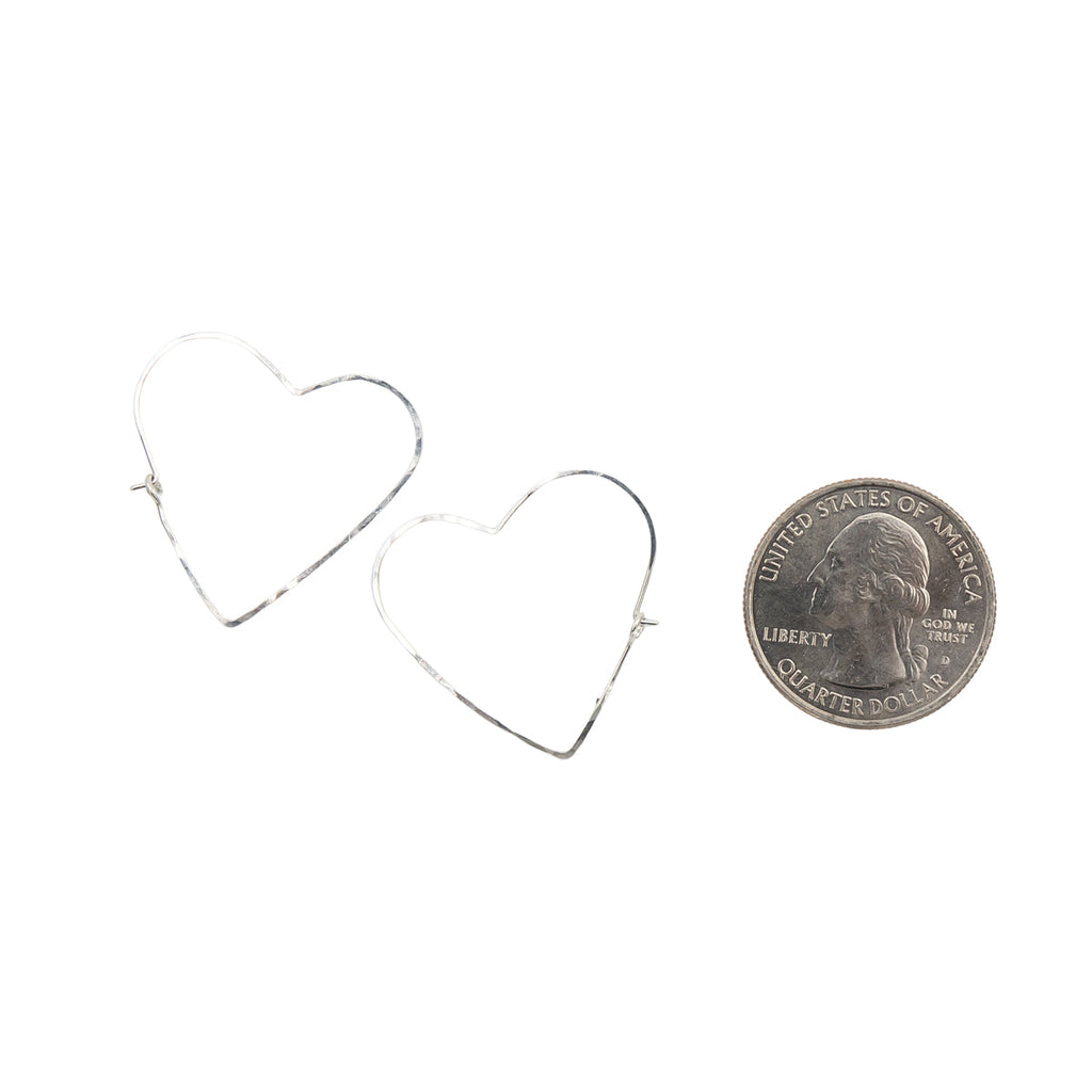 Hammered Heart Hoops