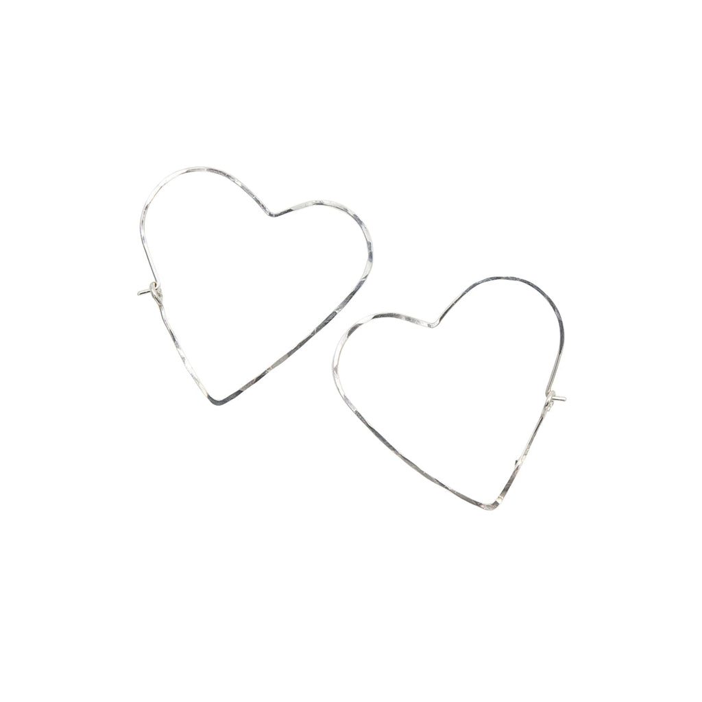 Hammered Heart Hoops