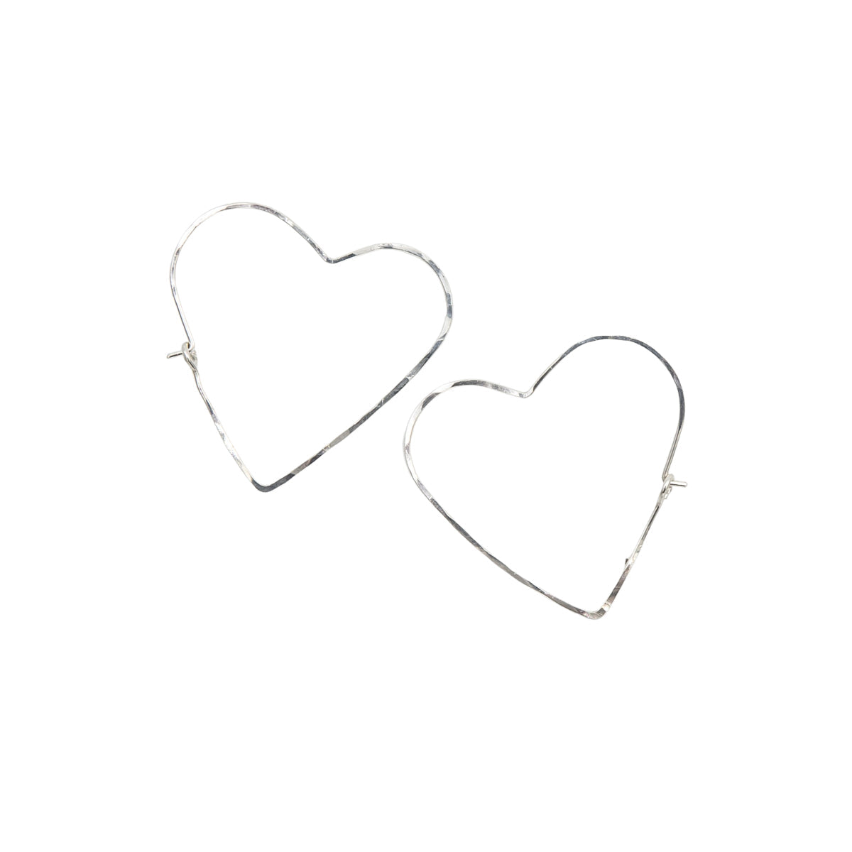 Hammered Heart Hoops