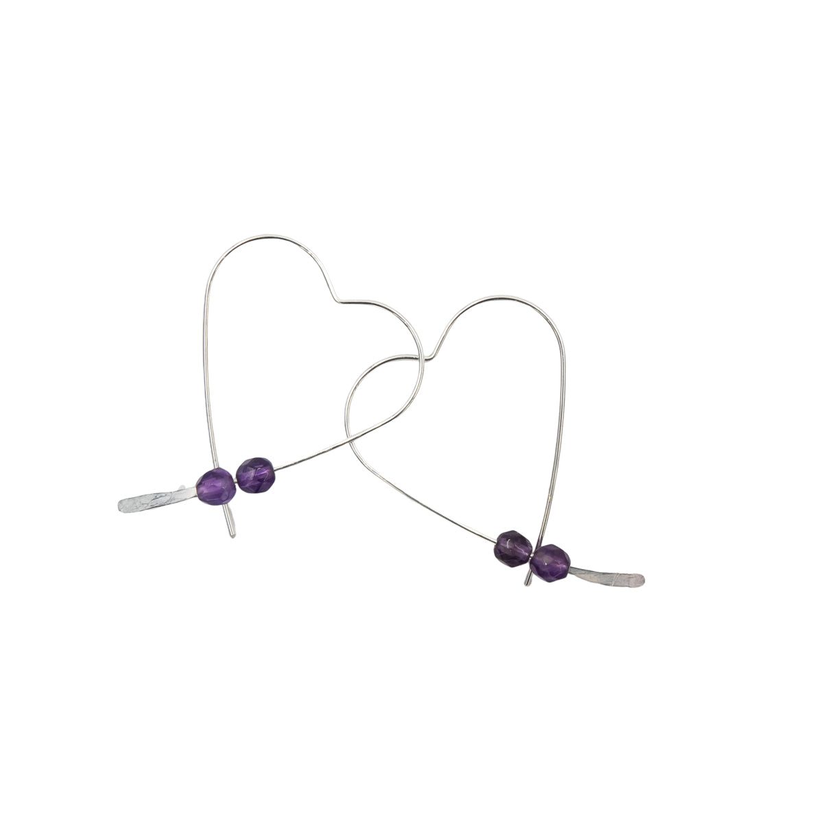 Artistic Amethyst Hearts