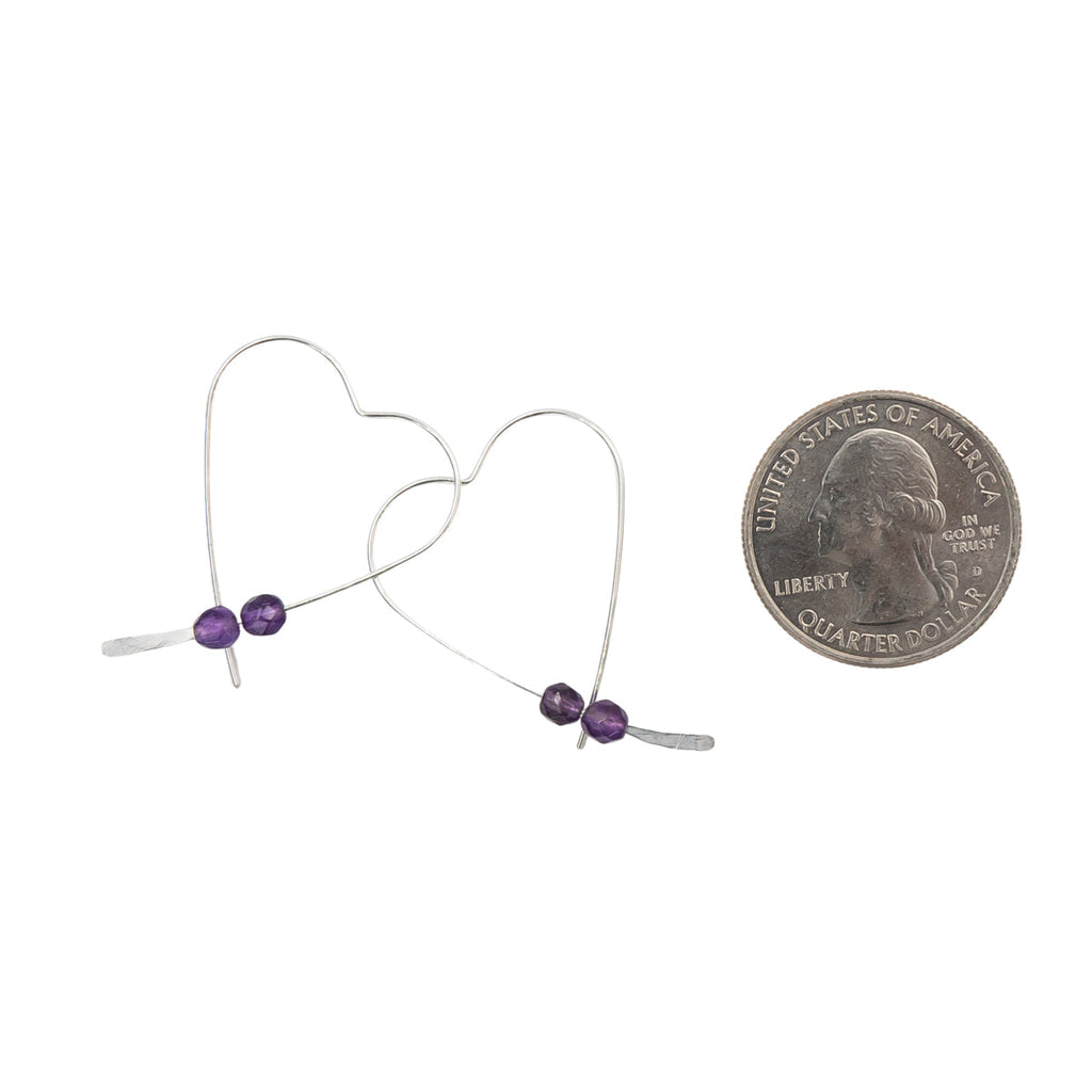 Artistic Amethyst Hearts