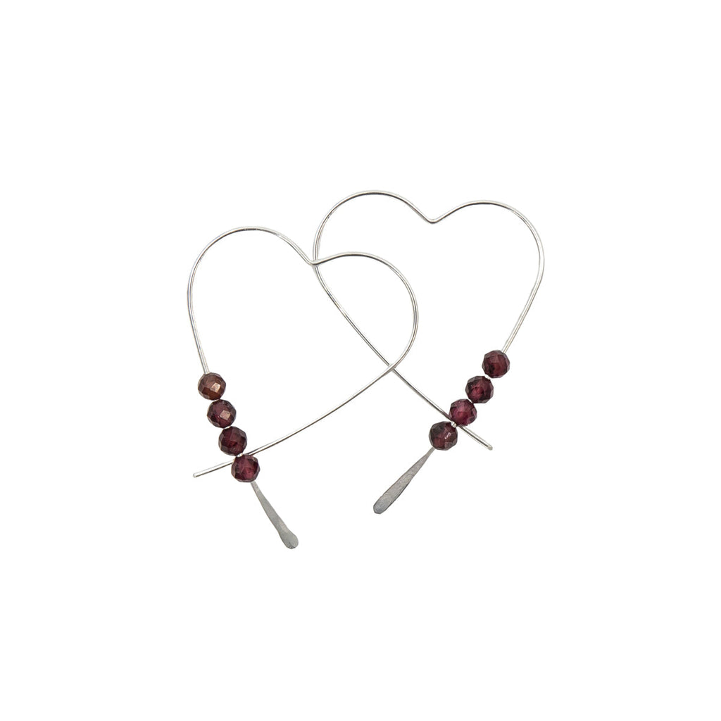 Artistic Garnet Hearts