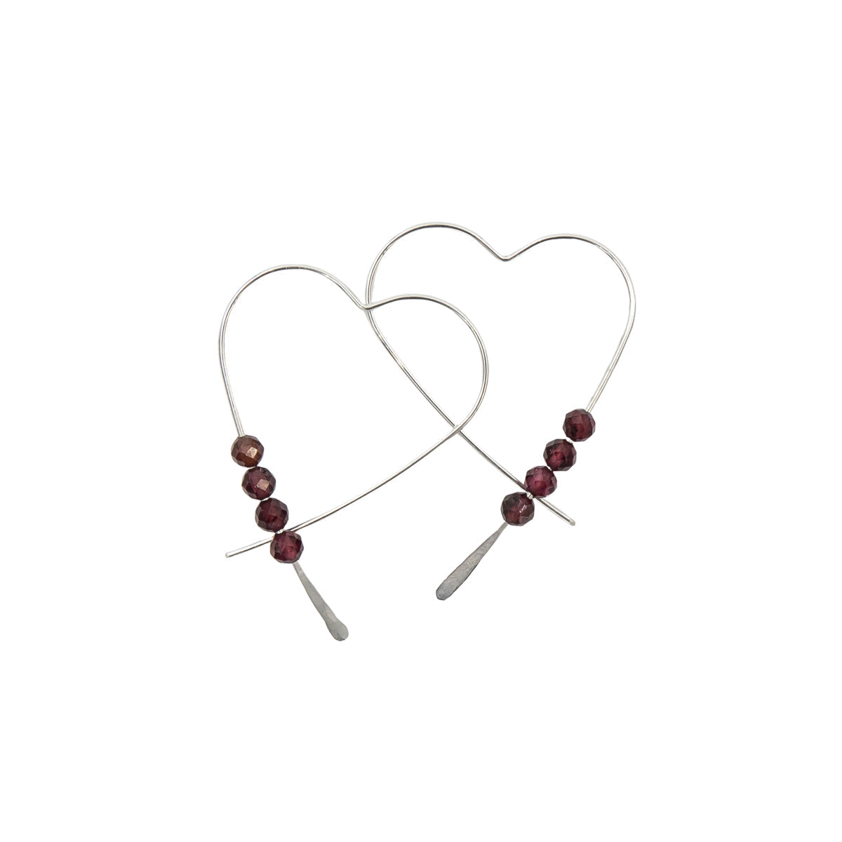 Artistic Garnet Hearts