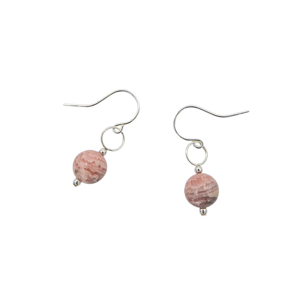 Rhodochrosite Solitaire ~ Necklace & Earrings Set