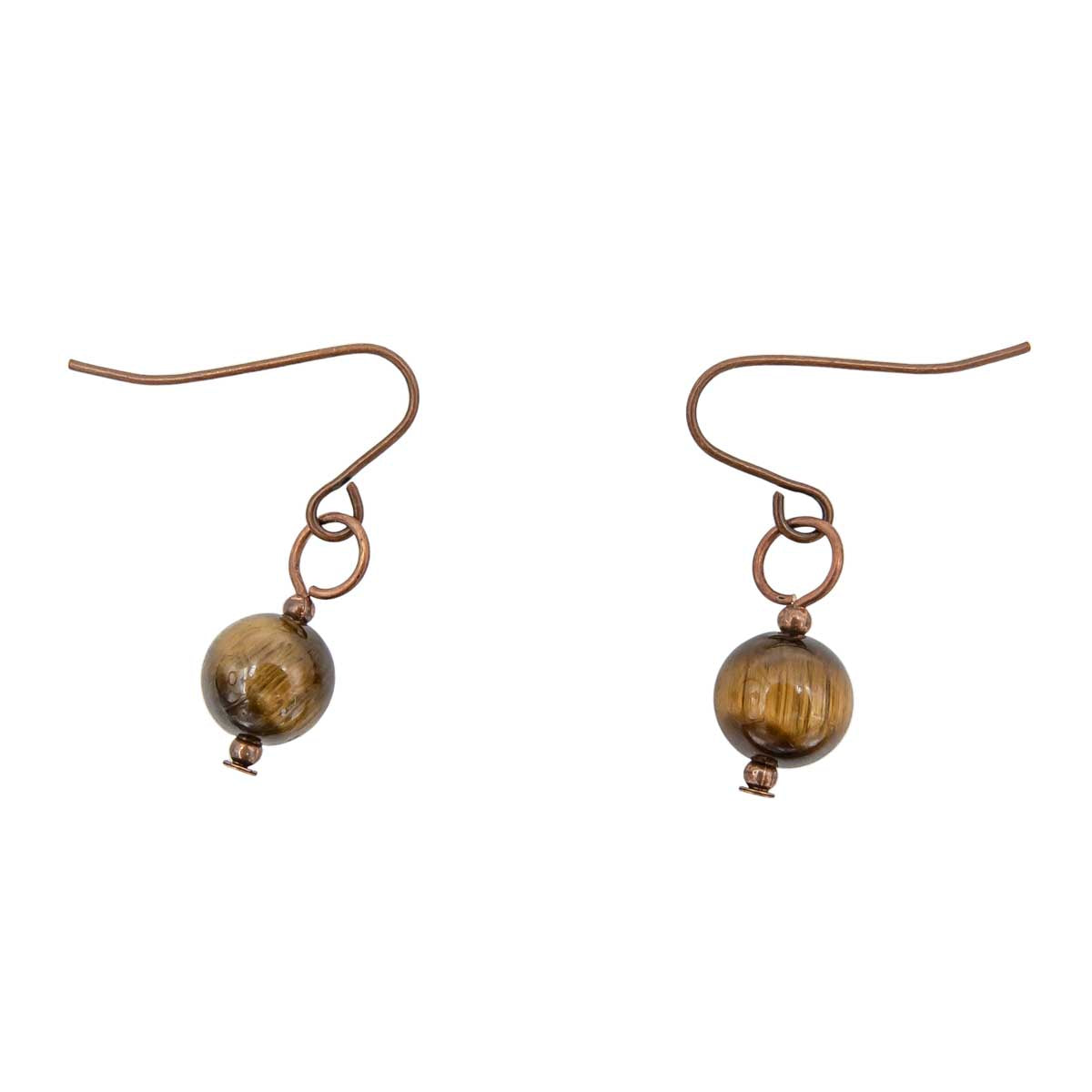 Tiger Eye On Copper ~ Necklace & Earrings Set