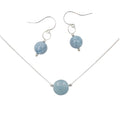 Aquamarine Solitaires ~ Necklace & Earrings Set