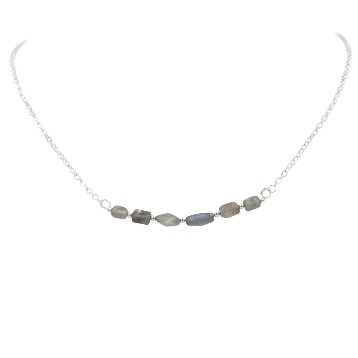 Blue Flashes ~ Iridescent Labradorite Necklace