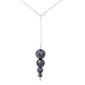 Iridescent Larvikite Pendulum Lariat Necklace