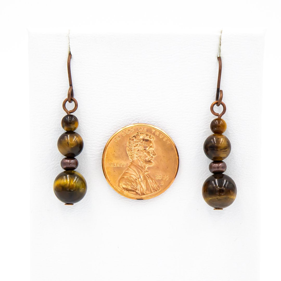 Tiger Eye Copper Earrings
