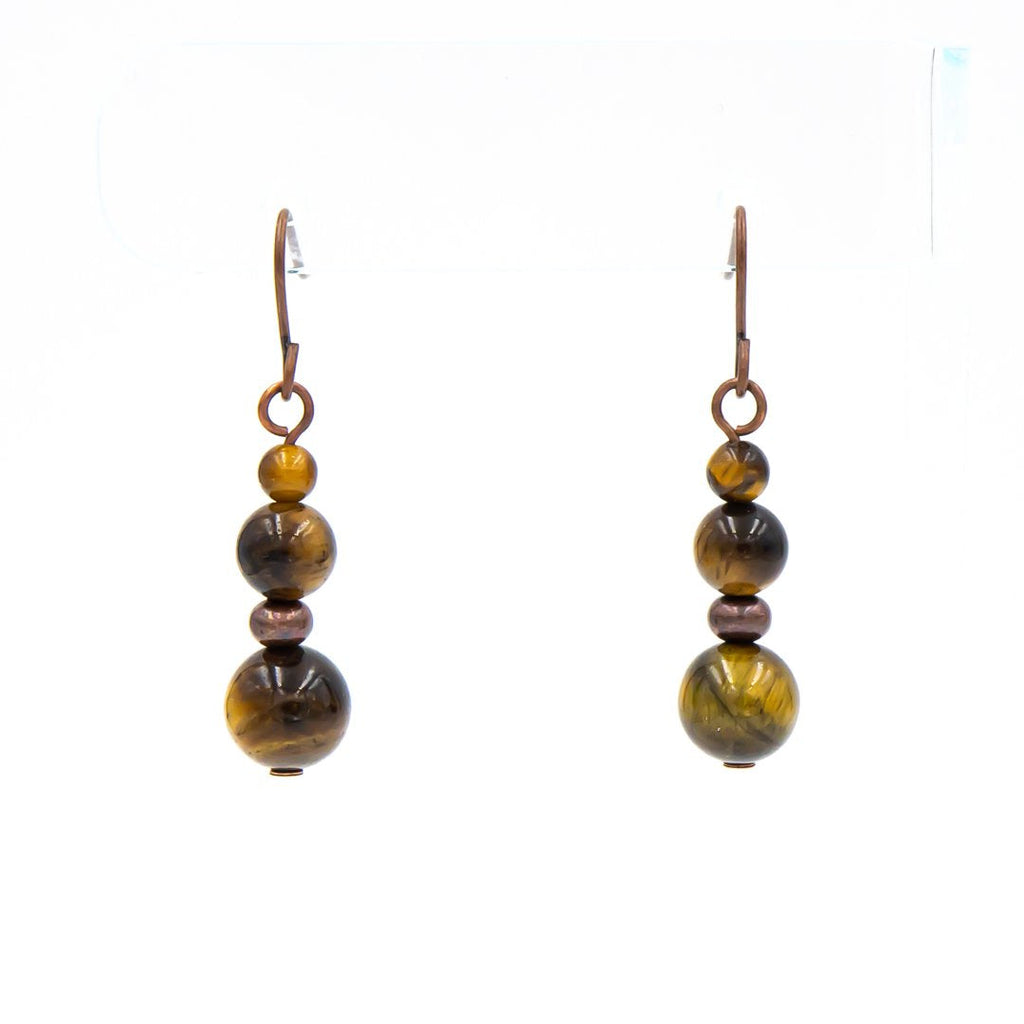 Tiger Eye Copper Earrings