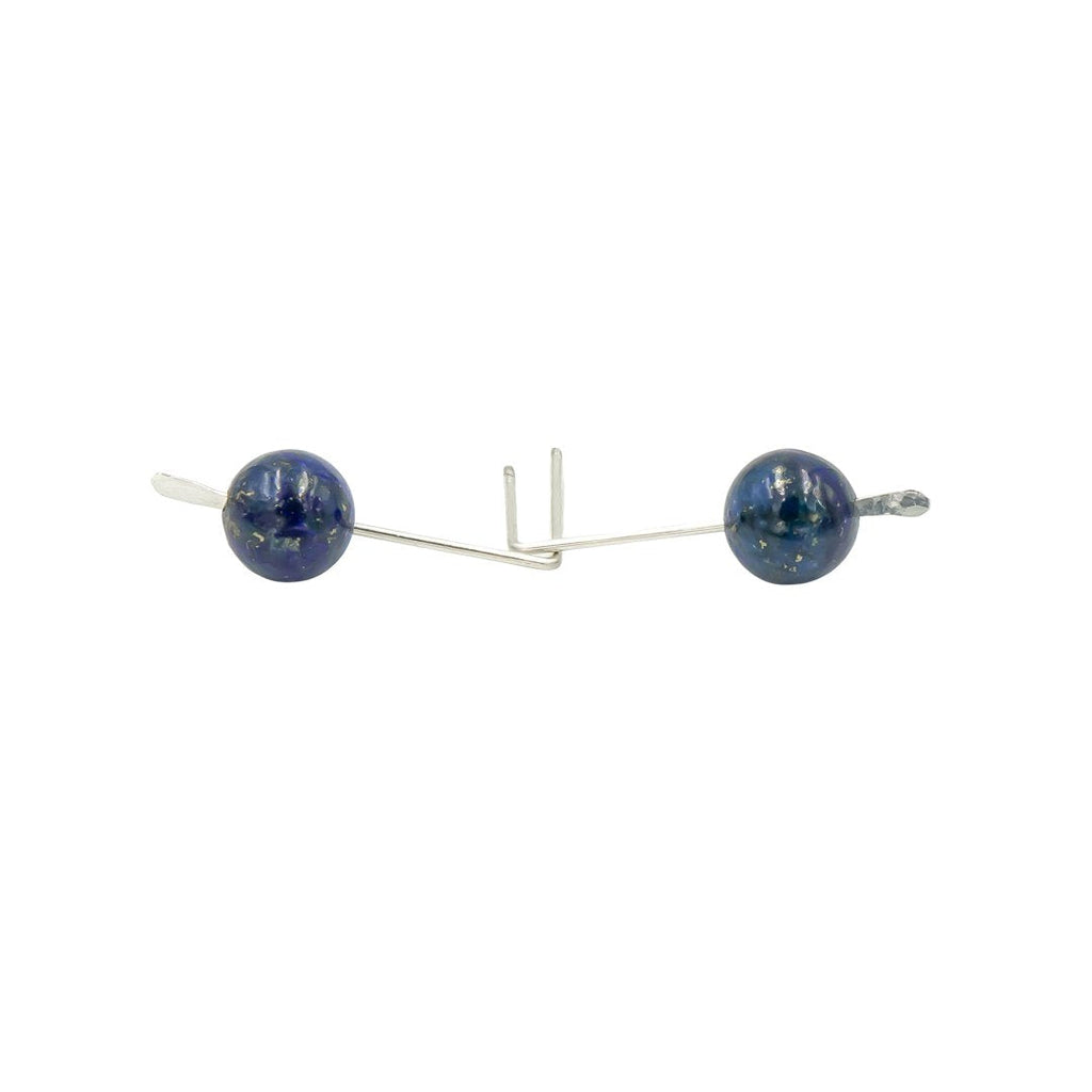 Lapis Lazuli Hammered Silver Sticks