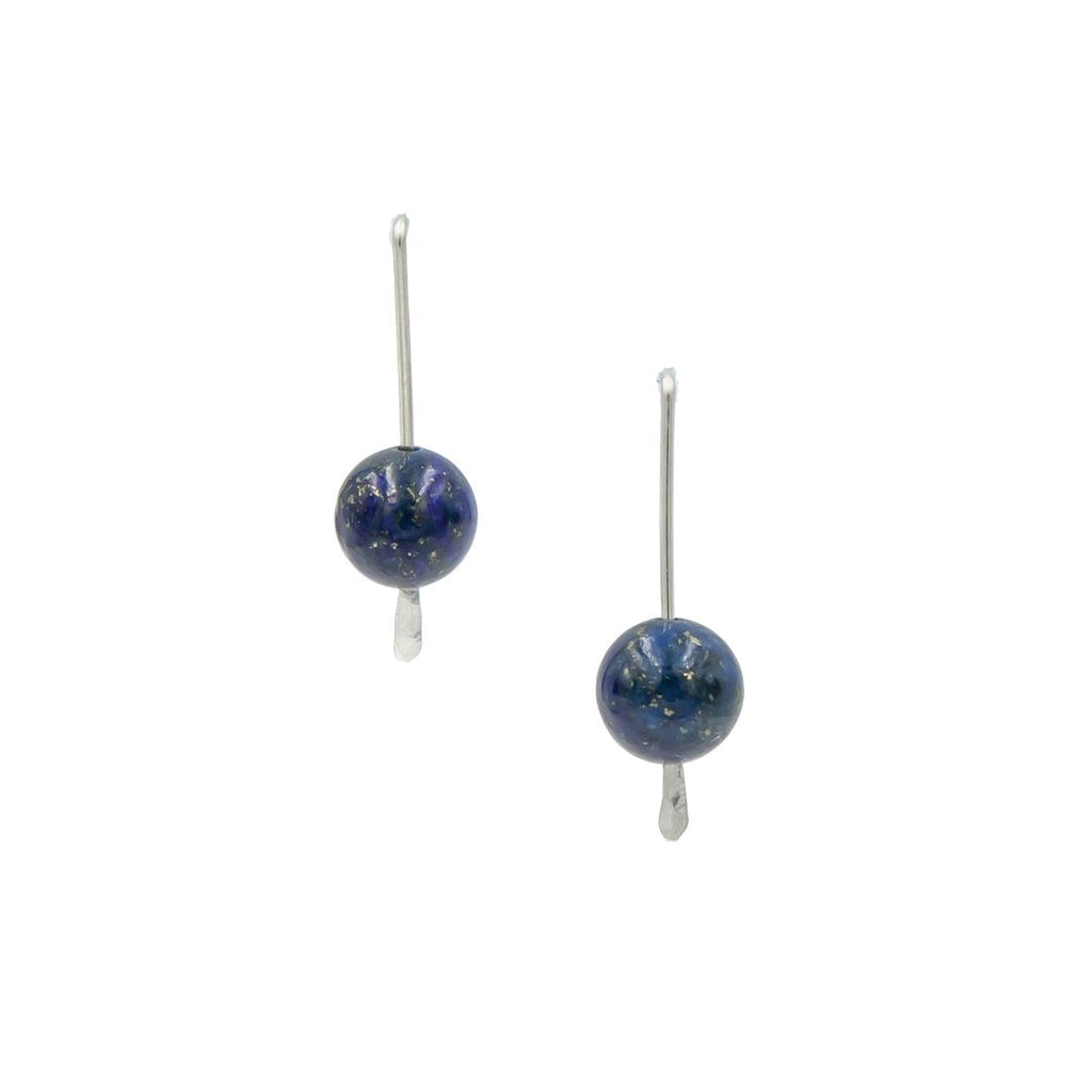 Lapis Lazuli Hammered Silver Sticks