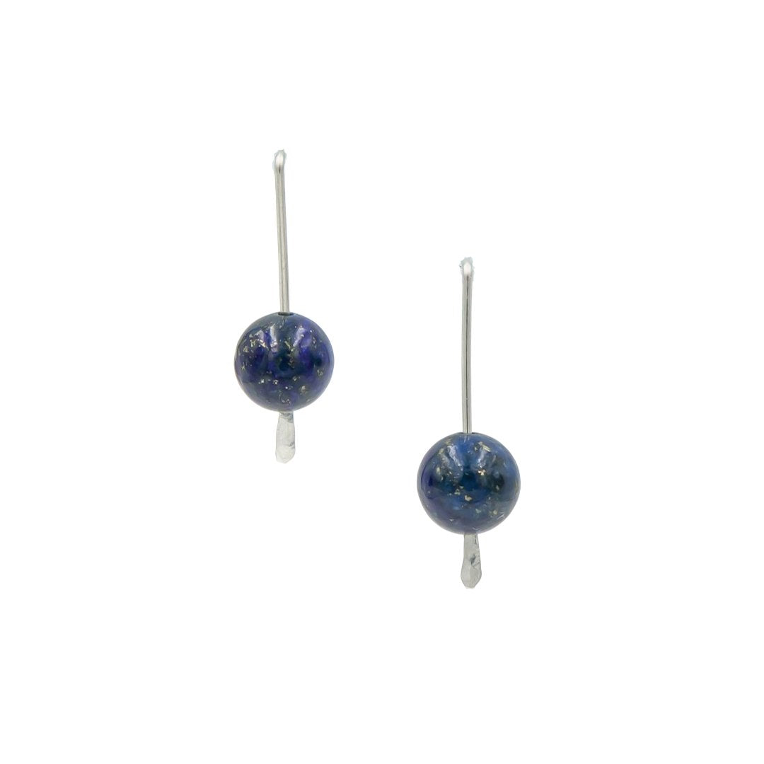 Lapis Lazuli Hammered Silver Sticks