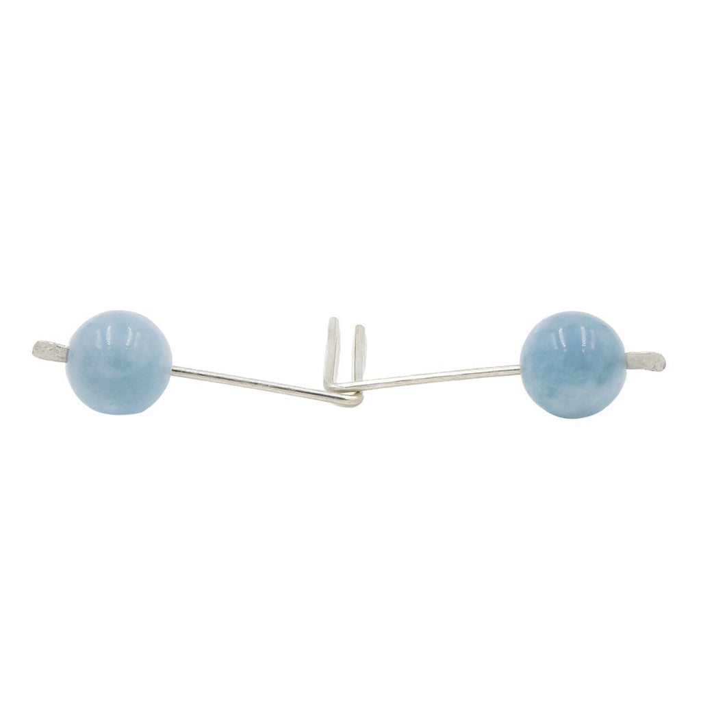 Aquamarine Hammered Silver Sticks