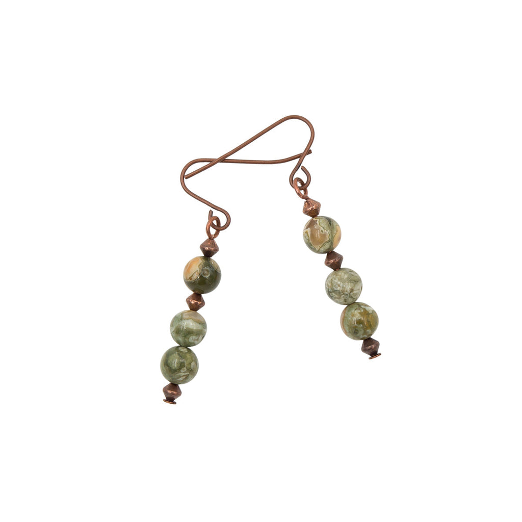 Copper Rainforest Jasper ~ Necklace Earrings Set