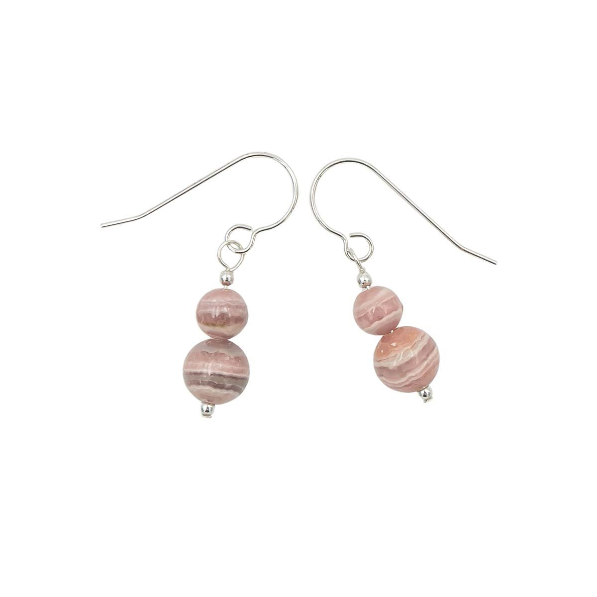 Double Pink Rhodochrosite Earrings