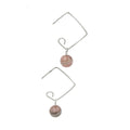Hammered Squares With Rhodochrosite Dangles