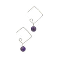Hammered Squares With Amethyst Dangles