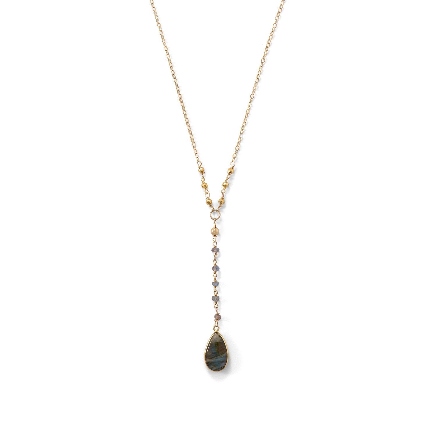 Gold Labradorite Y-style Necklace