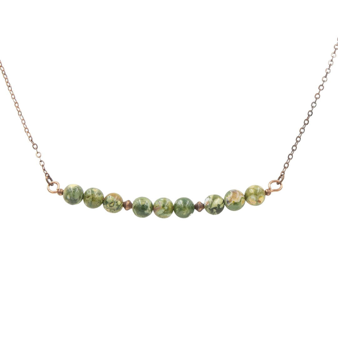 Copper Rainforest Jasper ~ Necklace Earrings Set