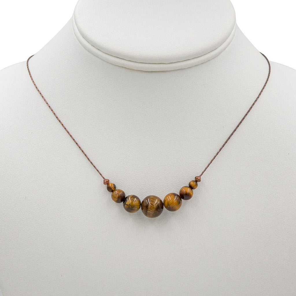 Tiger Eye On Copper ~ Necklace & Earrings Set