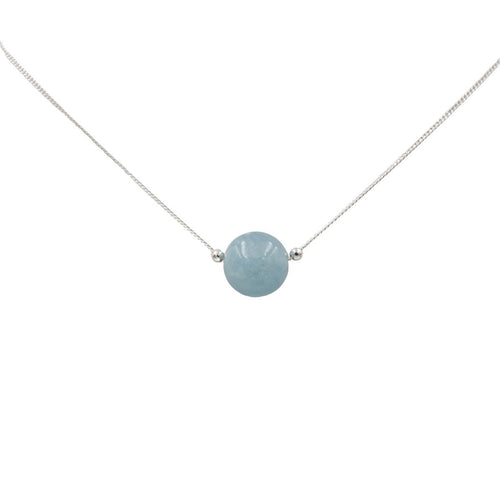 Aquamarine Solitaires ~ Necklace & Earrings Set