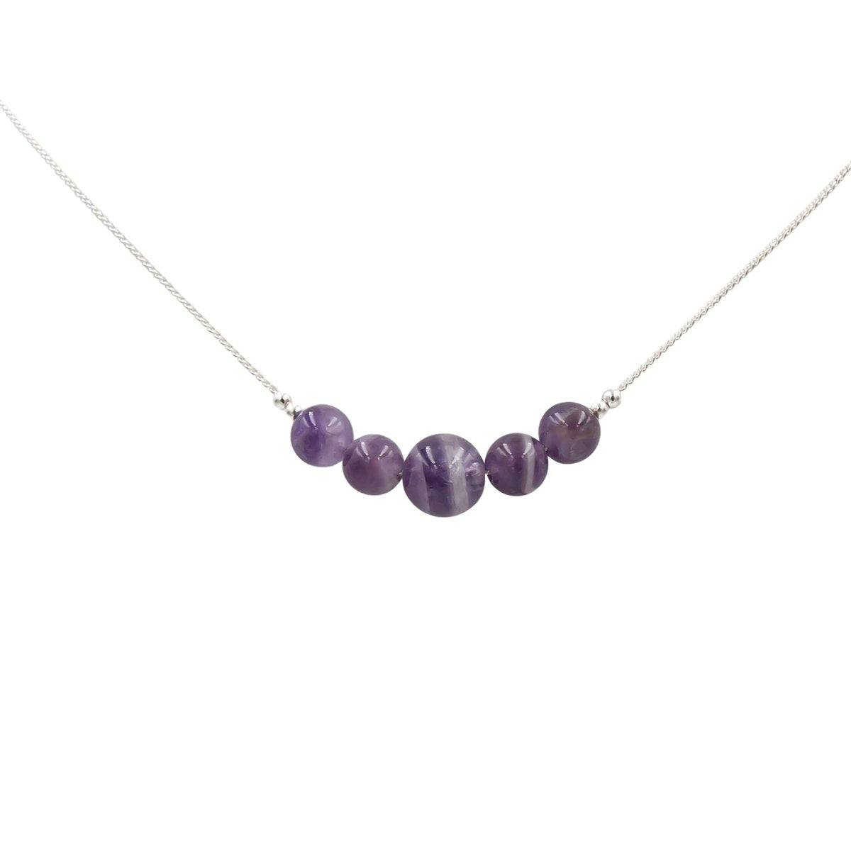 Amethysts On Silver ~ Necklace & Earrings Set