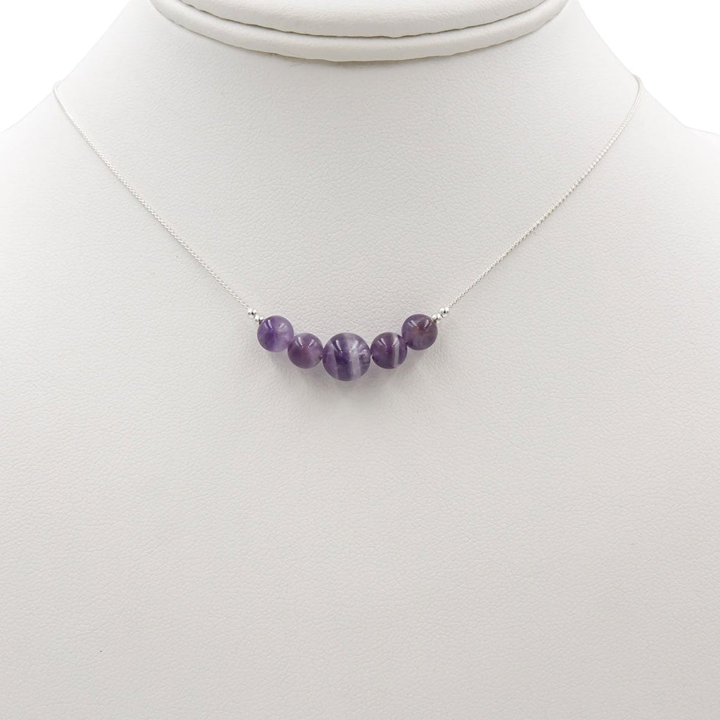 Amethysts On Silver ~ Necklace & Earrings Set