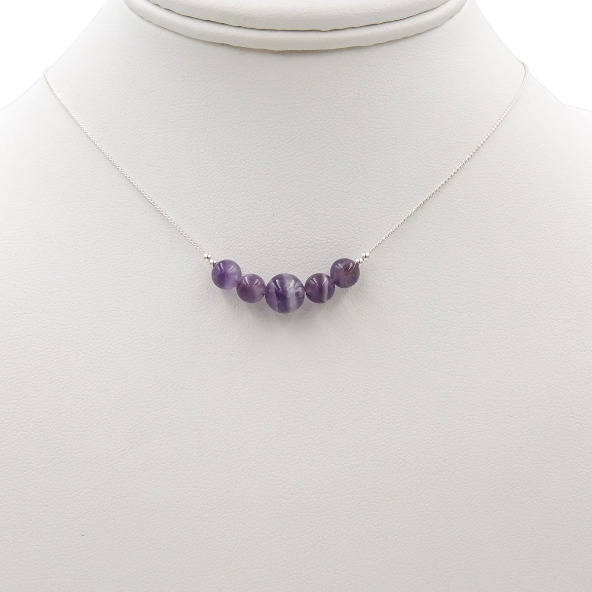 Amethysts On Silver ~ Necklace & Earrings Set