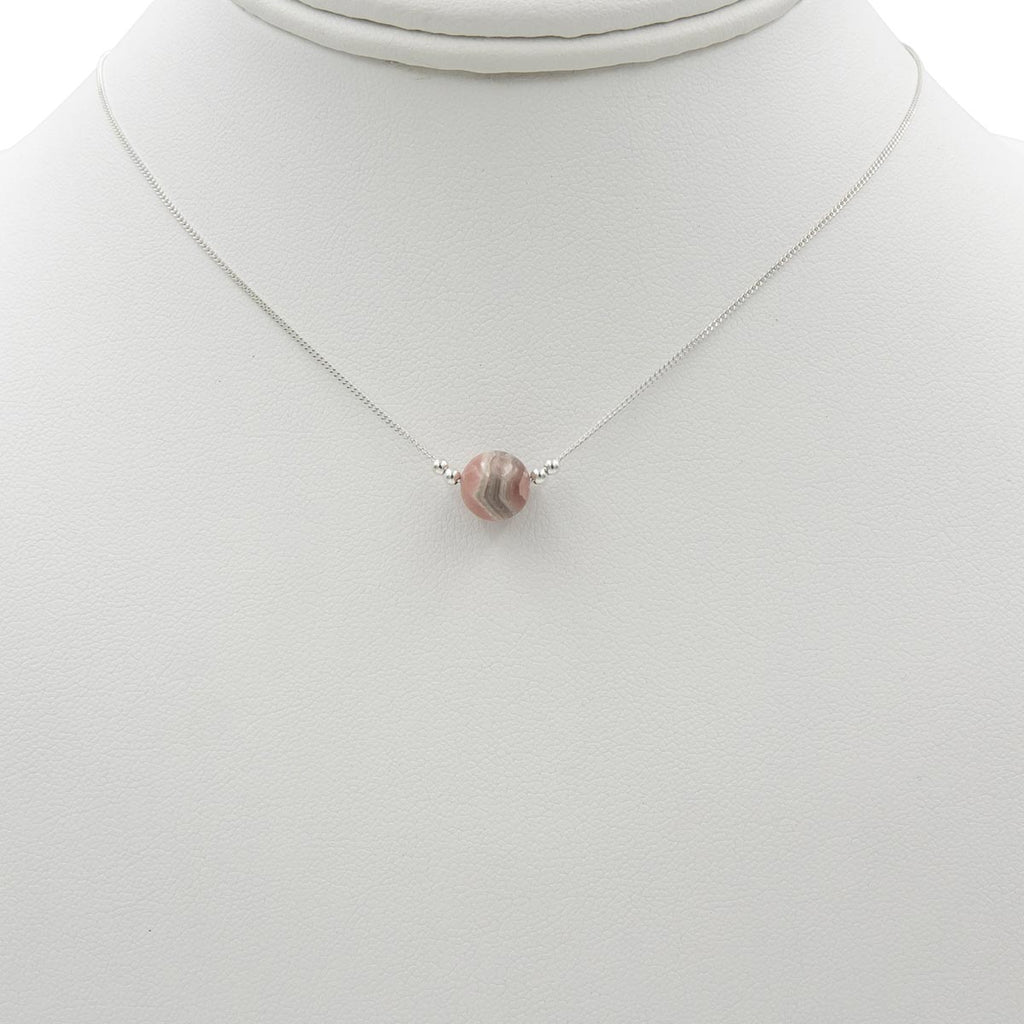 Rhodochrosite Solitaire ~ Necklace & Earrings Set