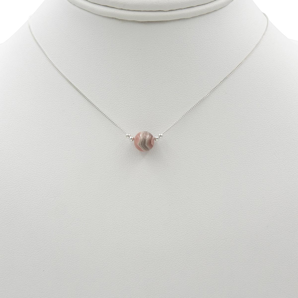 Rhodochrosite Solitaire ~ Necklace & Earrings Set