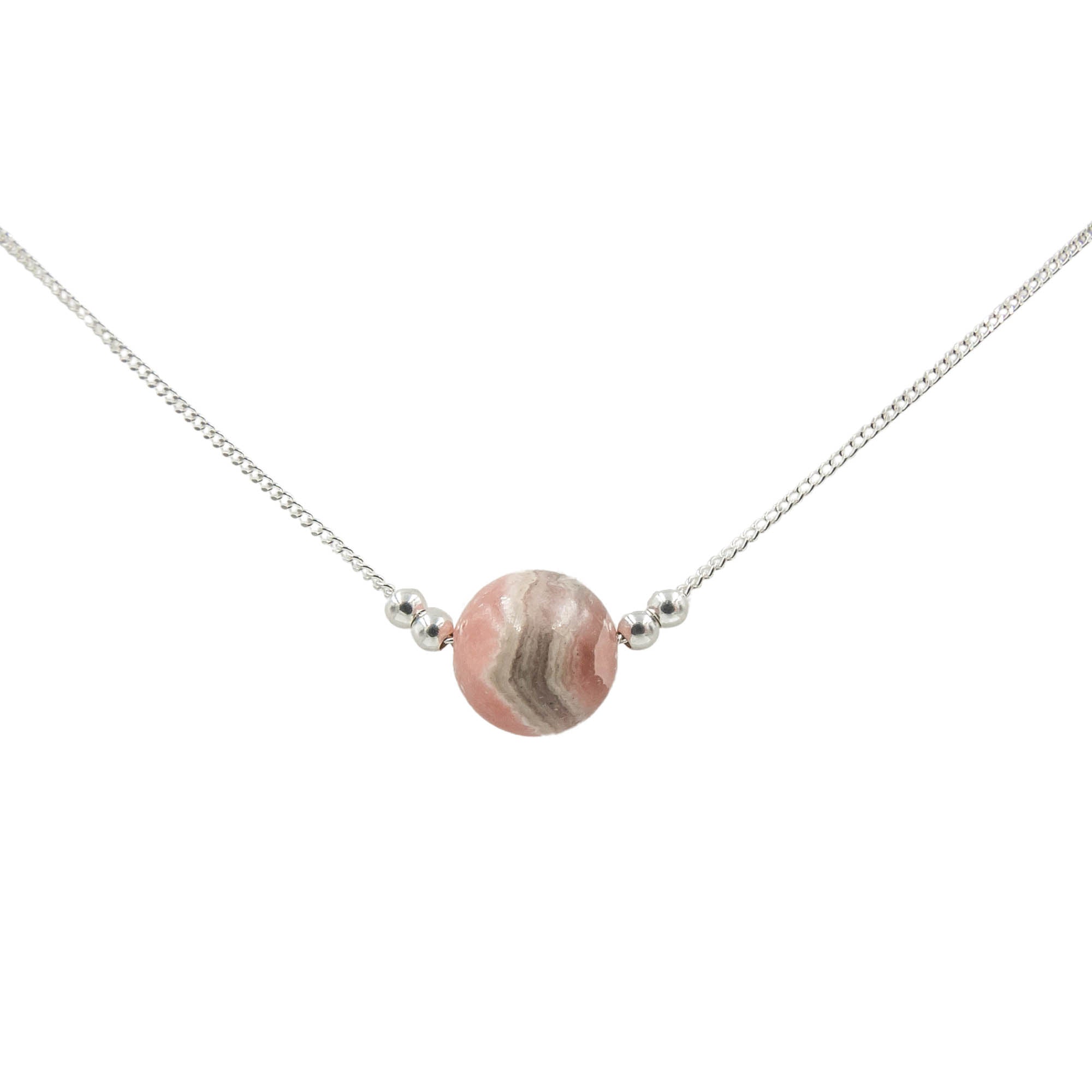 Rhodochrosite Solitaire ~ Necklace & Earrings Set